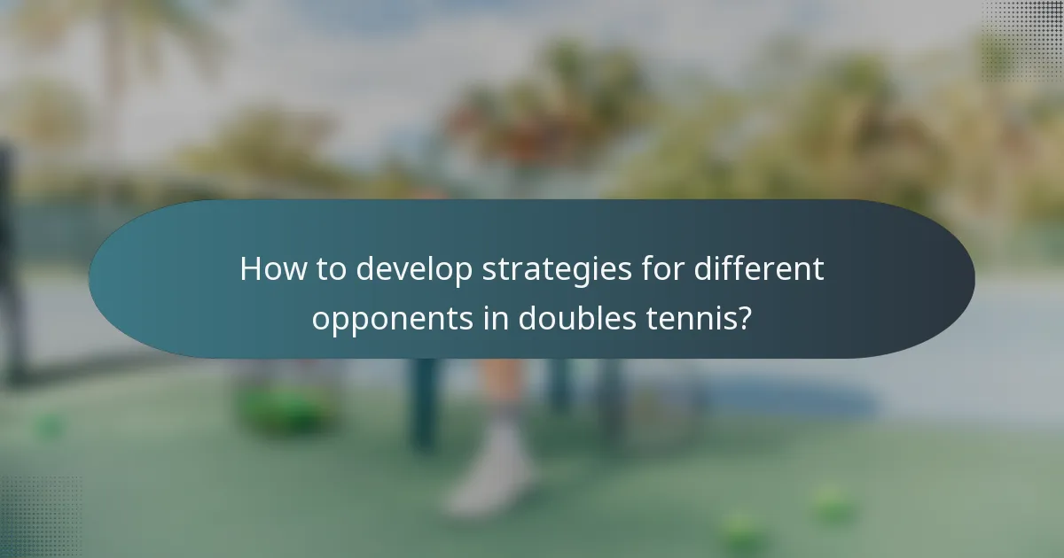 How to develop strategies for different opponents in doubles tennis?