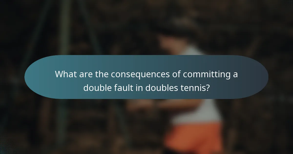 What are the consequences of committing a double fault in doubles tennis?