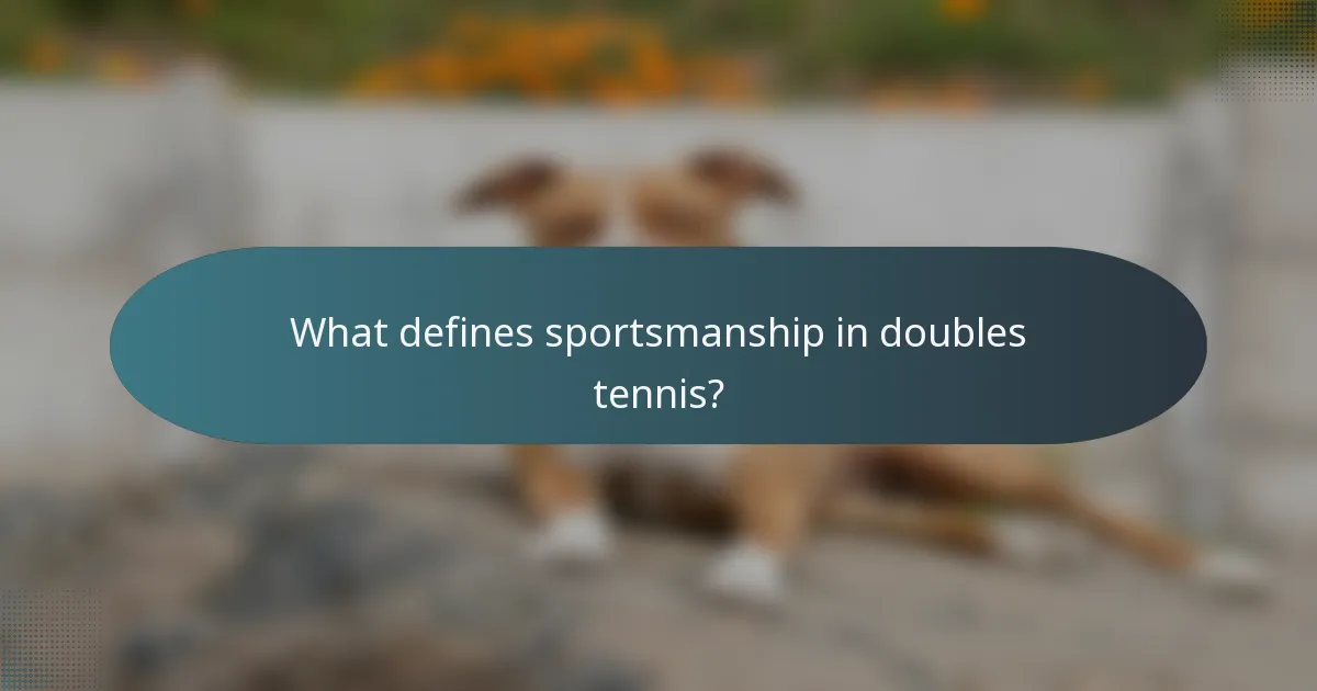 What defines sportsmanship in doubles tennis?